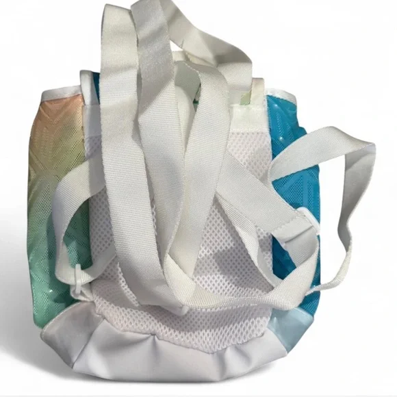 Adidas Blue and Pink Fashion Backpack with Front Flap - Picture 3 of 8